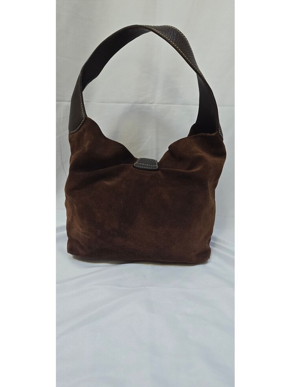 Dooney & Bourke Brown Suede Leather Hobo Shoulder Bag - Picture 3 of 13